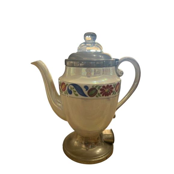 Robeson Royal Rochester Fraunfelter Floral Porcelain Coffee Percolator NO CORD - Picture 2 of 15